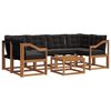 vidaXL Conjunto de sof&aacute;s de exterior con coj&iacute;n 7 pcs Natural y negro