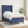 vidaXL Cama box spring con colch&oacute;n tela azul 90x200 cm