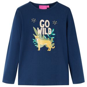 vidaXL Camiseta infantil de manga larga azul marino 128