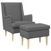vidaXL Sill&oacute;n con Pouf 2 uds. Gris oscuro Tela