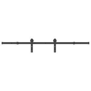 vidaXL Kit de herrajes para puertas correderas acero negro 183 cm