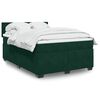 vidaXL Cama box spring con colch&oacute;n terciopelo verde oscuro 140x200 cm