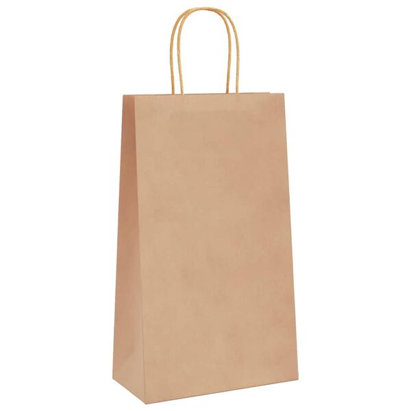 vidaXL Bolsas de papel con asas 250 uds marr&oacute;n 21x11x36 cm
