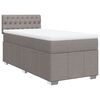 vidaXL Cama box spring con colch&oacute;n tela gris taupe 90x200 cm