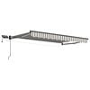 vidaXL Toldo manual retr&aacute;ctil con LEDs Gris claro y blanco.
