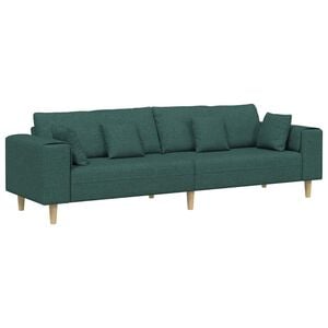 vidaXL Sof&aacute; Verde oscuro 250 x 77 x 76 cm tela