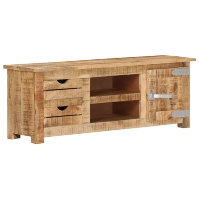 vidaXL Mueble para TV de madera maciza de mango rugosa 110x30x40 cm