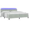vidaXL Cama Box Spring LED con LED Gris Claro 200 x 200 cm Terciopelo