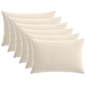 vidaXL Coj&iacute;n con almohada HEERLEN 6 uds. Crema Tela Chenille
