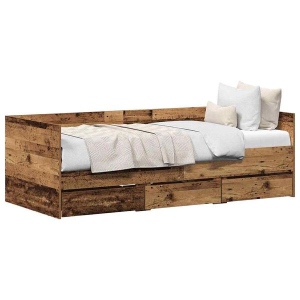 vidaXL Cama de día Madera Vieja 90 x 190 cm Madera contrachapada