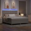 vidaXL Cama Box Spring LED con colch&oacute;n Taup&eacute; 180 x 200 cm tela