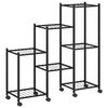 vidaXL Soporte para flores con ruedas hierro negro 83x25x83,5 cm