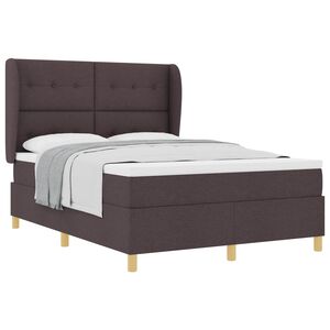 vidaXL Cama tipo Box Spring Manual Marr&oacute;n Oscuro 200 x 160 cm tela