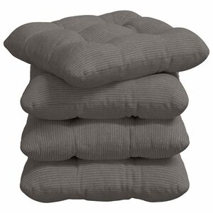 vidaXL Cojines para asiento 4 pcs Gris Claro 40 x 40 cm Tela de pana