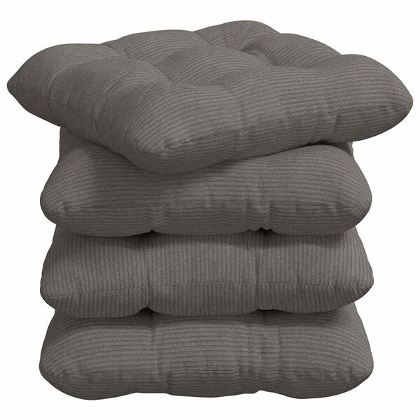 vidaXL Cojines para asiento 4 pcs Gris Claro 40 x 40 cm Tela de pana