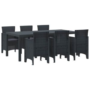 vidaXL Conjunto de Comedor de Jard&iacute;n 7 pcs Antracita Polipropileno