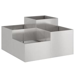vidaXL Maceta para Jard&iacute;n Plateado 80 x 80 x 48 cm Acero inoxidable