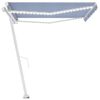 vidaXL Toldo manual retr&aacute;ctil con luz LED azul y blanco 450x350 cm