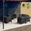 vidaXL Muebles de jardín 8 pzas con cojines antracita madera de pino