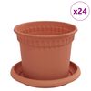 vidaXL Macetas 24 uds. Rojo Ladrillo Pl&aacute;stico