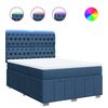 vidaXL Cama box spring con colch&oacute;n tela azul 140x190 cm