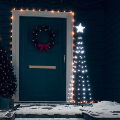 vidaXL Árbol cono de Navidad 70 LEDs decoración blanco frío 50x120 cm
