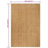 vidaXL Alfombra rectangular yute natural 120x180 cm
