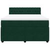 vidaXL Cama box spring con colch&oacute;n terciopelo verde oscuro 160x200 cm