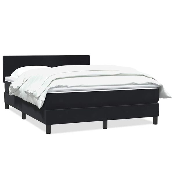 vidaXL Cama box spring con colch&oacute;n terciopelo negro 160x220 cm