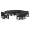 vidaXL Conjunto de sof&aacute;s de exterior 13 uds. Negro y Gris oscuro