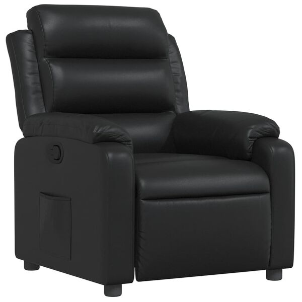 vidaXL Sillón reclinable de cuero sintético negro