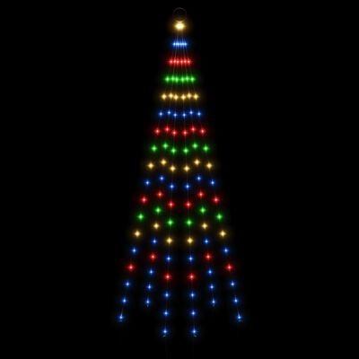 vidaXL Árbol de Navidad en asta de bandera 108 LED de colores 180 cm