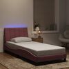 vidaXL Estructura de cama con LED sin colch&oacute;n Hanko terciopelo rosa 90x200 cm