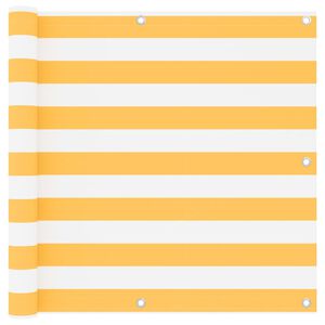 vidaXL Toldo para balc&oacute;n tela oxford blanco y amarillo 90x500 cm