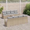 vidaXL Conjunto de sofá de jardín 9 pcs Beige y gris ratán sintético