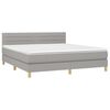 vidaXL Cama box spring con colch&oacute;n tela y LED gris claro 180x200 cm