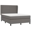 vidaXL Cama box spring con colch&oacute;n cuero sint&eacute;tico gris 140x190 cm