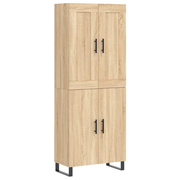 vidaXL Aparador alto madera contrachapada color roble 69,5x34x180 cm