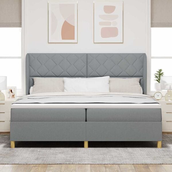vidaXL Cama con Somier y Colch&oacute;n Gris Oscuro 90x190 cm de Tela tela
