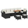 vidaXL Conjunto de sof&aacute;s de jard&iacute;n 10 uds. Negro rat&aacute;n sint&eacute;tico