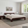 vidaXL Estructura cama sin colch&oacute;n madera pino marr&oacute;n oscuro 180x200 cm