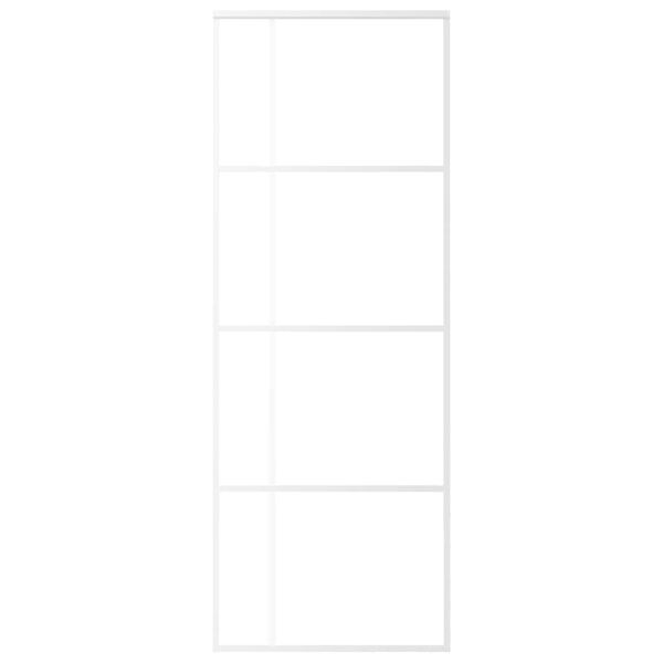 vidaXL Puerta corredera ESG vidrio y aluminio blanca 76x205 cm