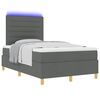 vidaXL Cama Box Spring LED con colch&oacute;n Gris oscuro 120 x 200 cm tela