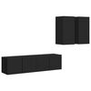 vidaXL Set de muebles de sal&oacute;n TV 4 piezas madera de ingenier&iacute;a negro