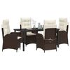 vidaXL Conjunto de Comedor de Jard&iacute;n 5 pcs Marr&oacute;n rat&aacute;n sint&eacute;tico