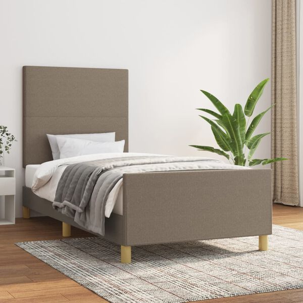 vidaXL Estructura de cama sin colch&oacute;n tela gris taupe 80x200 cm