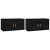 vidaXL Armarios de pared 2 uds madera maciza de pino negro 60x30x30 cm