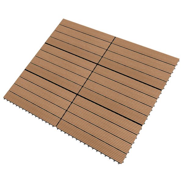 vidaXL Tile de Decking 6 pcs Marr&oacute;n 60 x 30 cm WPC