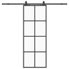 vidaXL Puerta corredera con juego herrajes negro 76x205 cm ESG vidrio