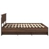 vidaXL Estructura de cama con cabecera Roble Marr&oacute;n 200 x 200 cm